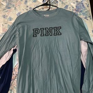 Green and black Victoria’s Secret long sleeve tee